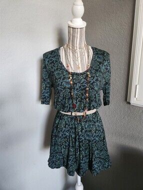Natural Life Dark Teal Navy Buttersoft cotton dress s